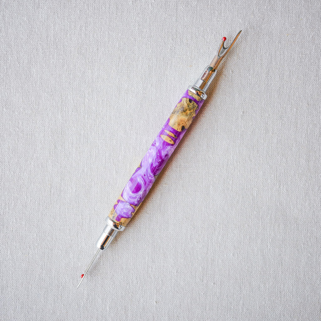 Double Ended Seam Ripper - Grape Swirl